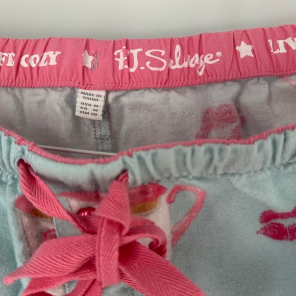 PJ Salvage Blue Pajama Top with Heart Mugs and Lips - Picture 6 of 7